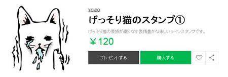 げっそり猫のスタンプ①